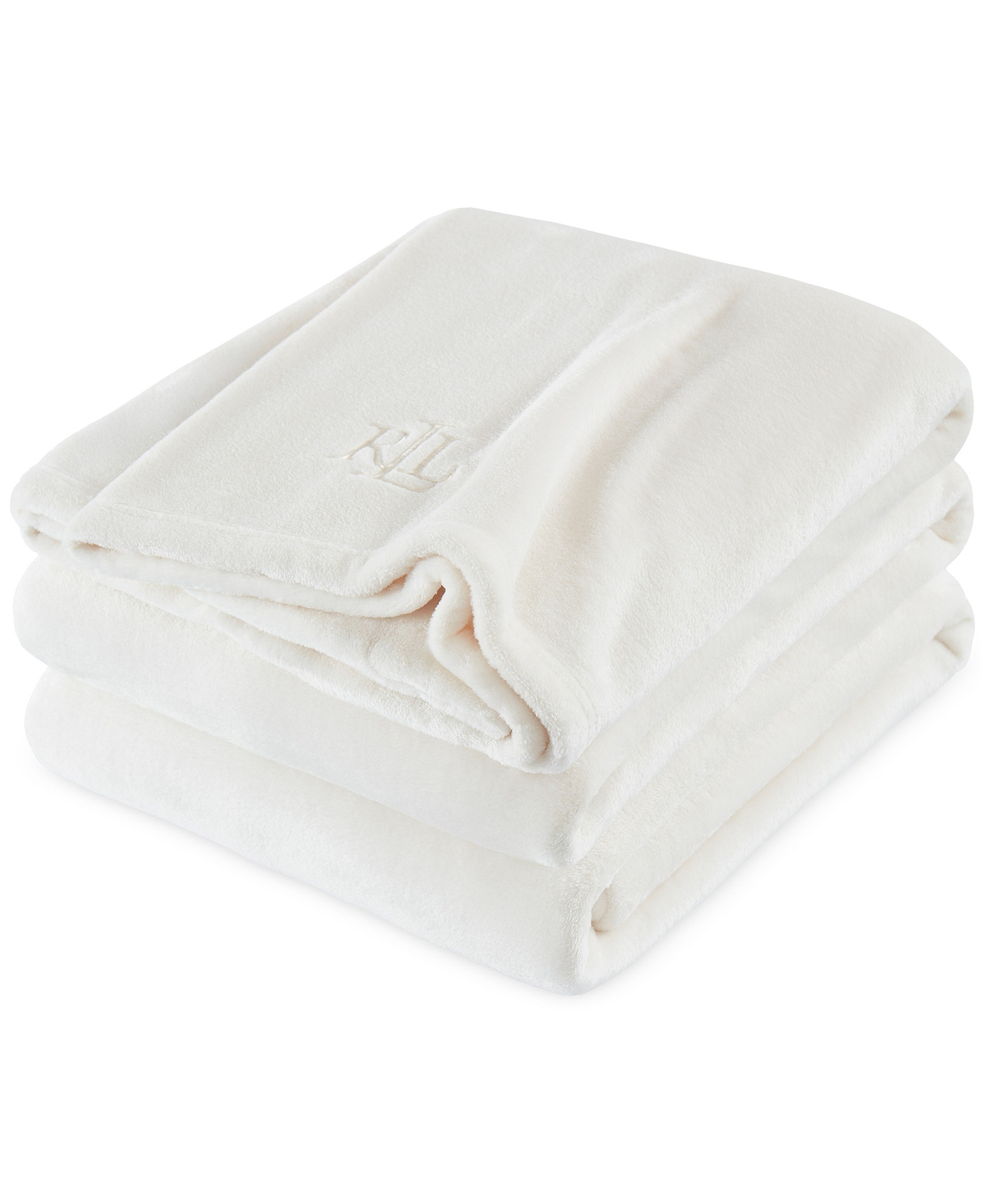 Lauren Ralph Lauren Micromink Plush Blanket, Twin - Cream