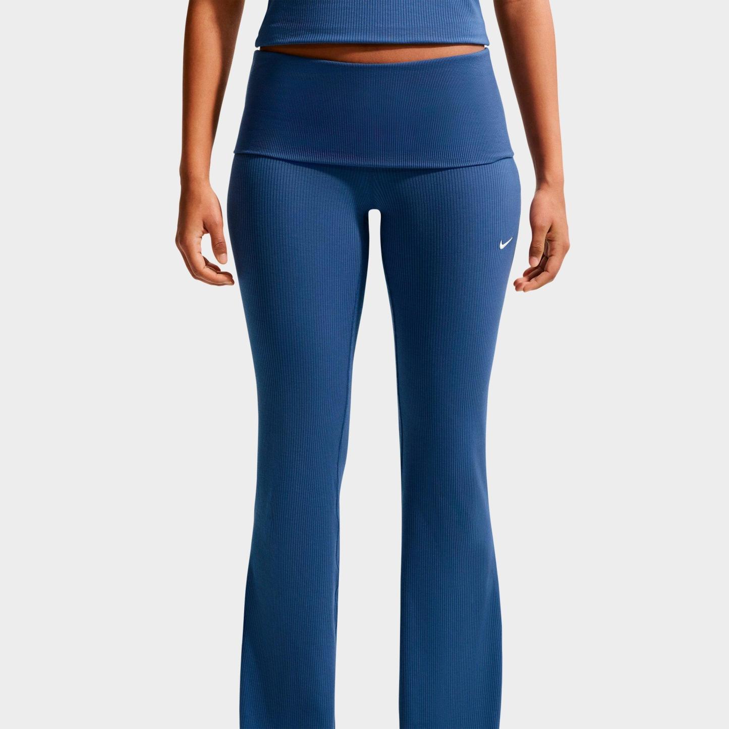 Women's Nithtke Sportswear Chill Knit Mid-Rise Tight Ribbed Pants - Mystic Navy/Sail