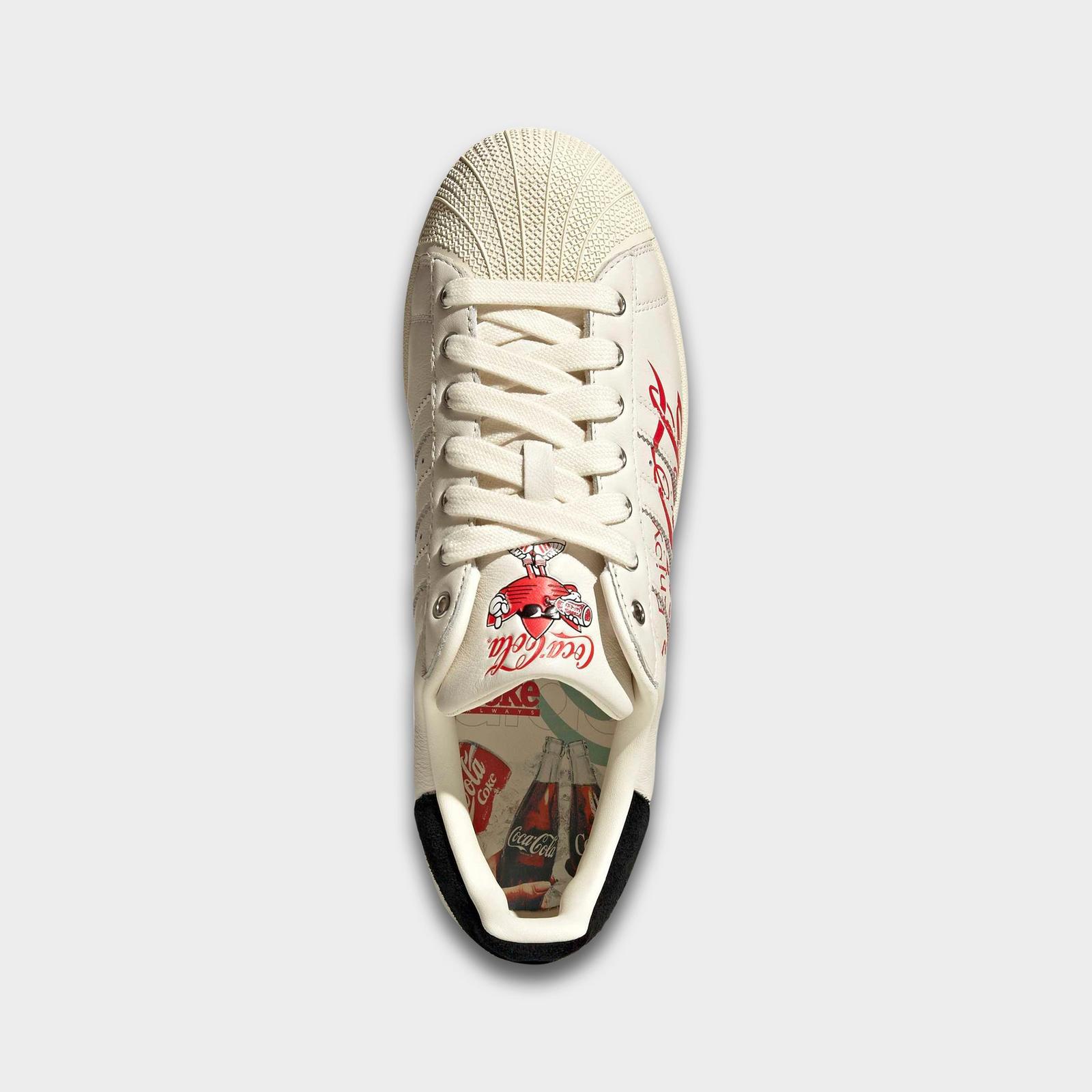 Men's adidas Originals x Coca-Cola Superstar II Casual Shoes - White/Cream/Red - view 5