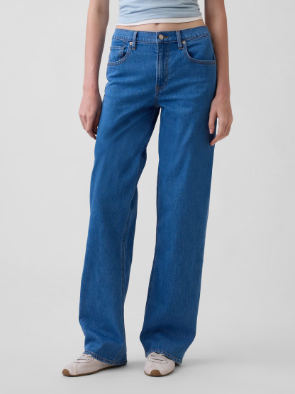Low Rise '90s Loose Jeans - Medium blue wash