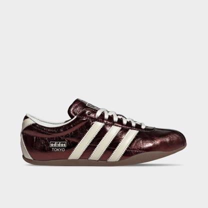 Women's adidas Originals Tokyo Casual Shoes - Part 2 - Maroon/Off White/Gum - Left shoe facing left. Outside of the shoe.