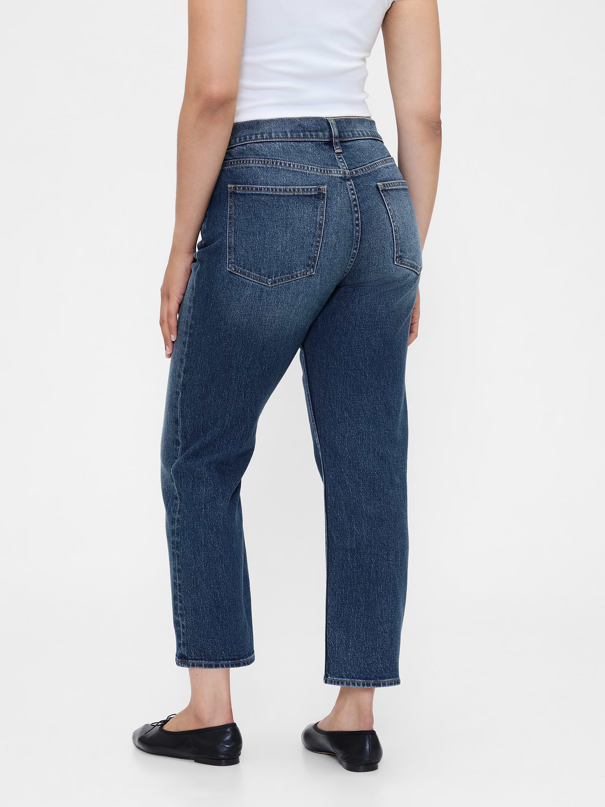 High Rise ’90s Slim Straight Crop Jeans - dark indigo