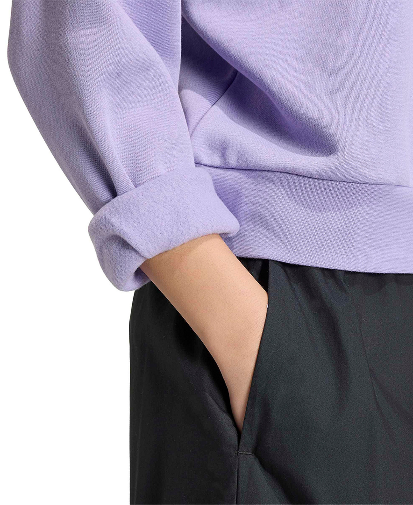 adidas Women's Essentials Crewneck Small-Logo Sweatshirt - Magic Lilac/white