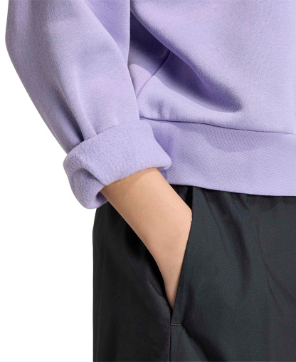 adidas Women's Essentials Crewneck Small-Logo Sweatshirt - Magic Lilac/white