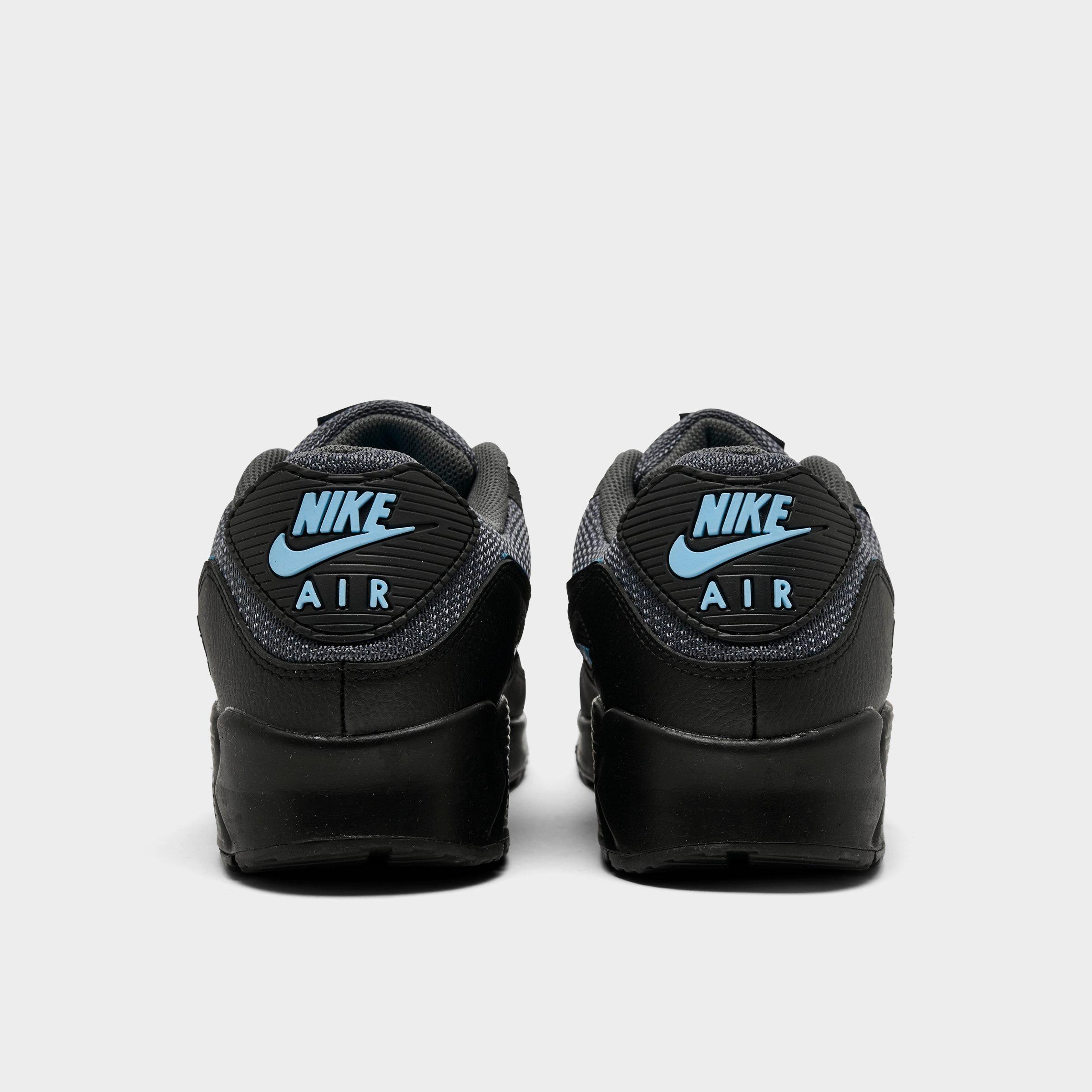 Men's Nithtke Air Max 90 Casual Shoes - Part 1 - Light Smoke Grey/Black/Football Blue - Back view
