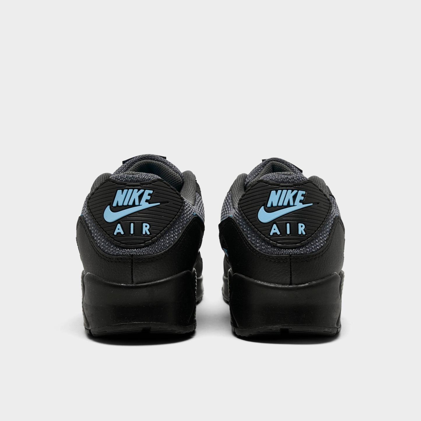 Men's Nithtke Air Max 90 Casual Shoes - Part 1 - Light Smoke Grey/Black/Football Blue - Back view