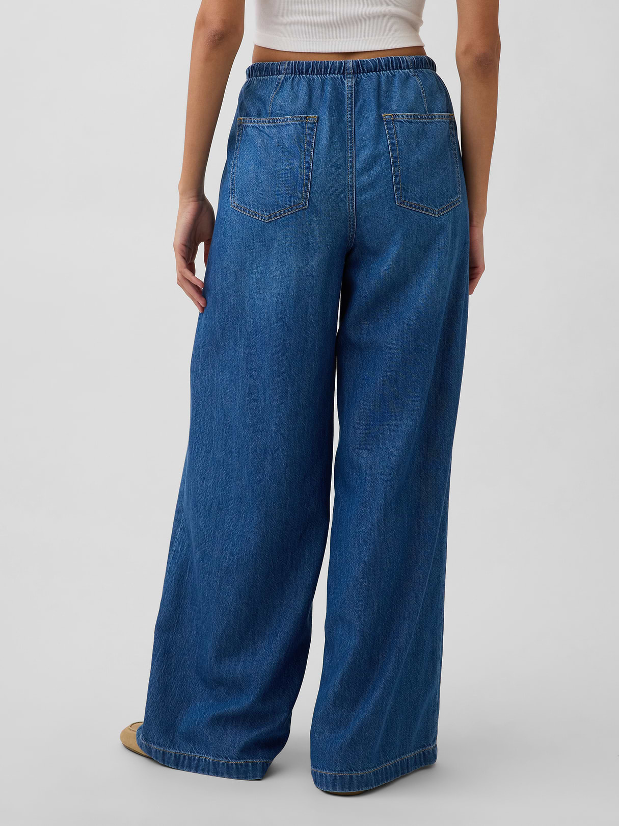Mid Rise UltraSoft Easy Baggy Jeans - Medium indigo