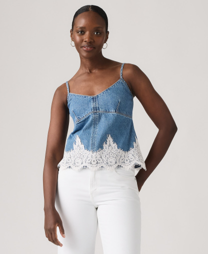Levi's Premium Women's 90s Denim Sleeveless V-Neck Cami Tank Top - Slipped My Mind