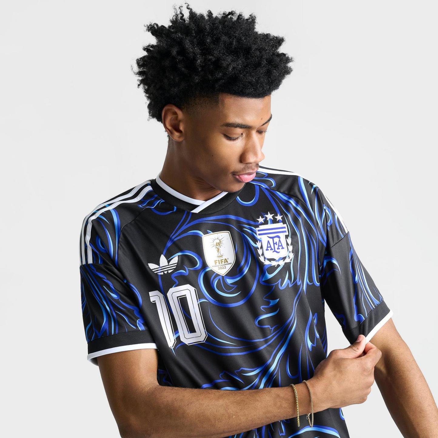 Men's adidas Argentina Lionel Messi 2026 Away Replica Soccer Jersey - Black/Lucid Blue/Blue Burst - view 6