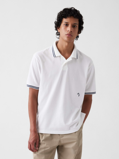Gap × Malbon Relaxed Polo Shirt - New off white