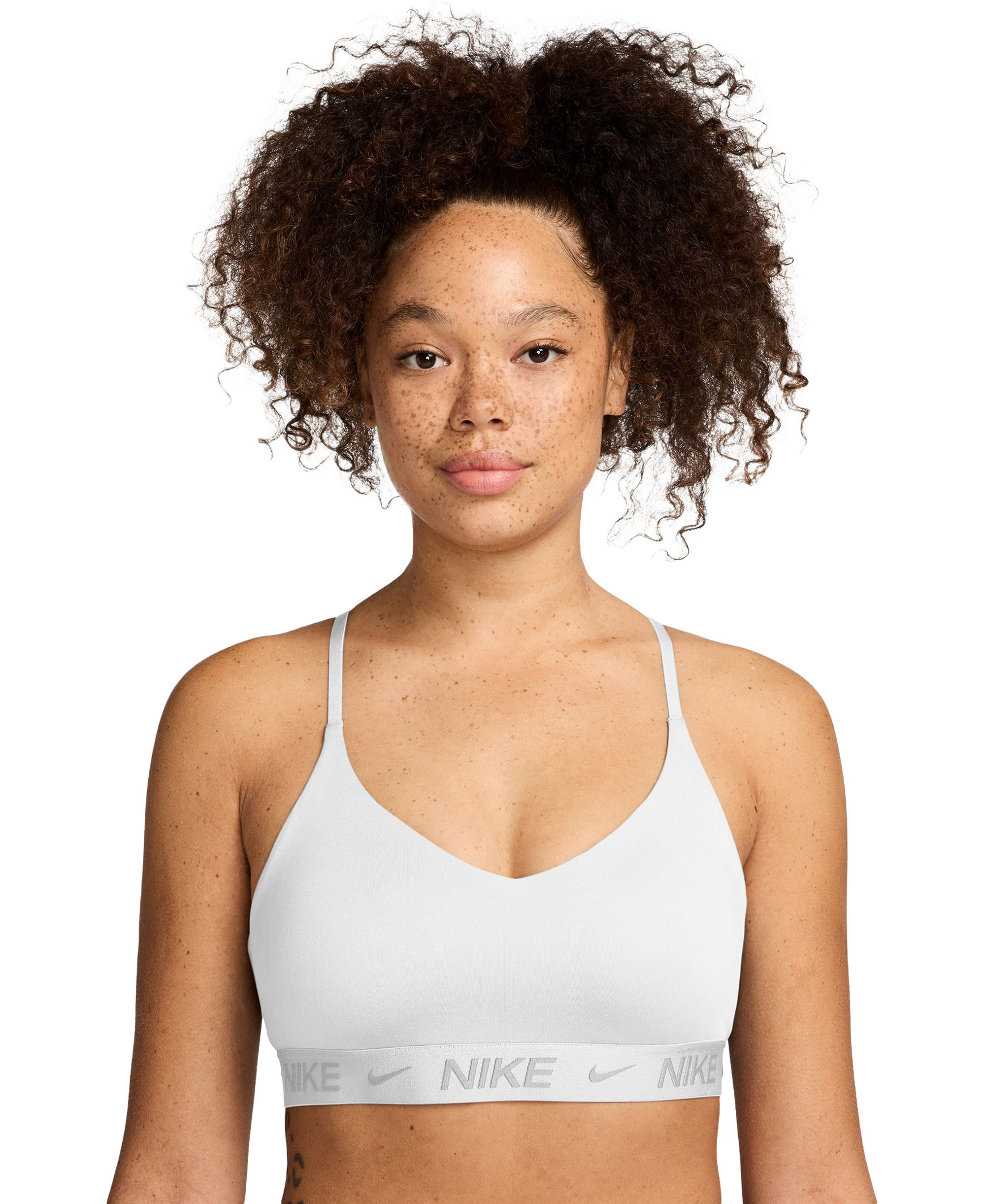 Nike Women's Indy Light-Support Padded Sports Bra - White/Stone Mauve