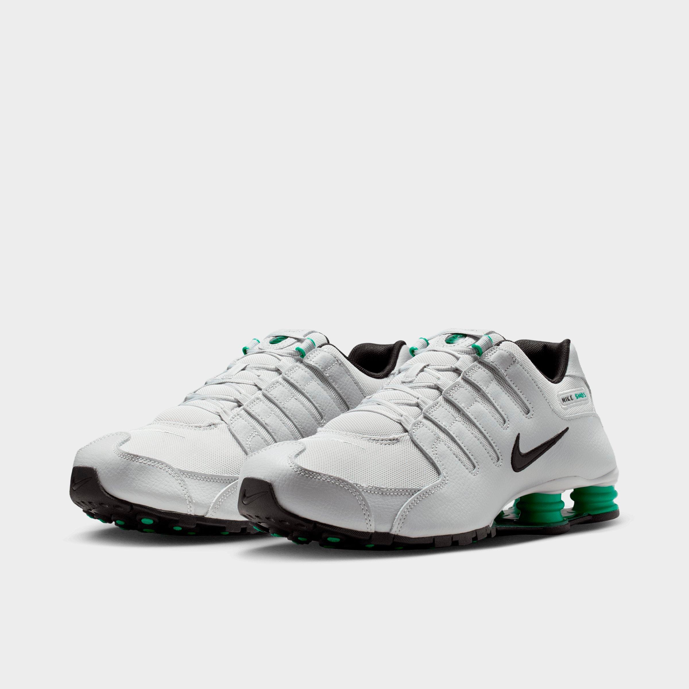 Men's Nithtke Shox NZ Casual Shoes - Grey Fog/Stadium Green/Fir/Black - Both shoes facing left