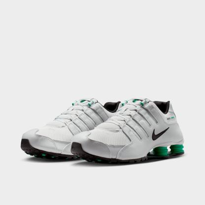 Men's Nithtke Shox NZ Casual Shoes - Grey Fog/Stadium Green/Fir/Black - Both shoes facing left