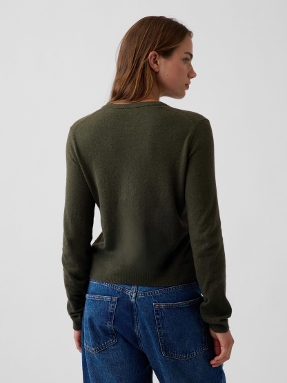 CashSoft Crop Cardigan - Bamboo green