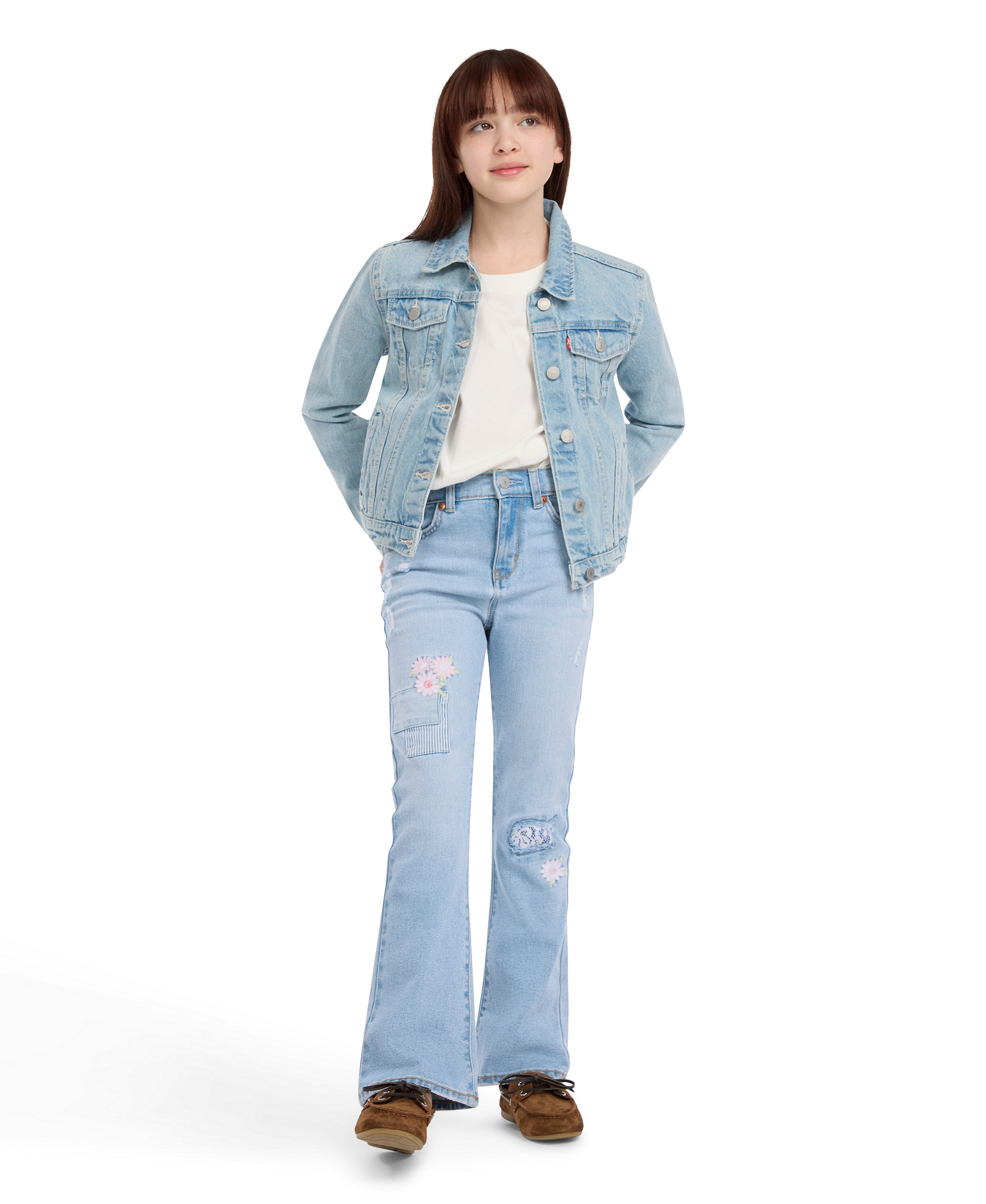 Levi's Girls' 7-16 Stitch Detail Flare Jeans - Marin Babe