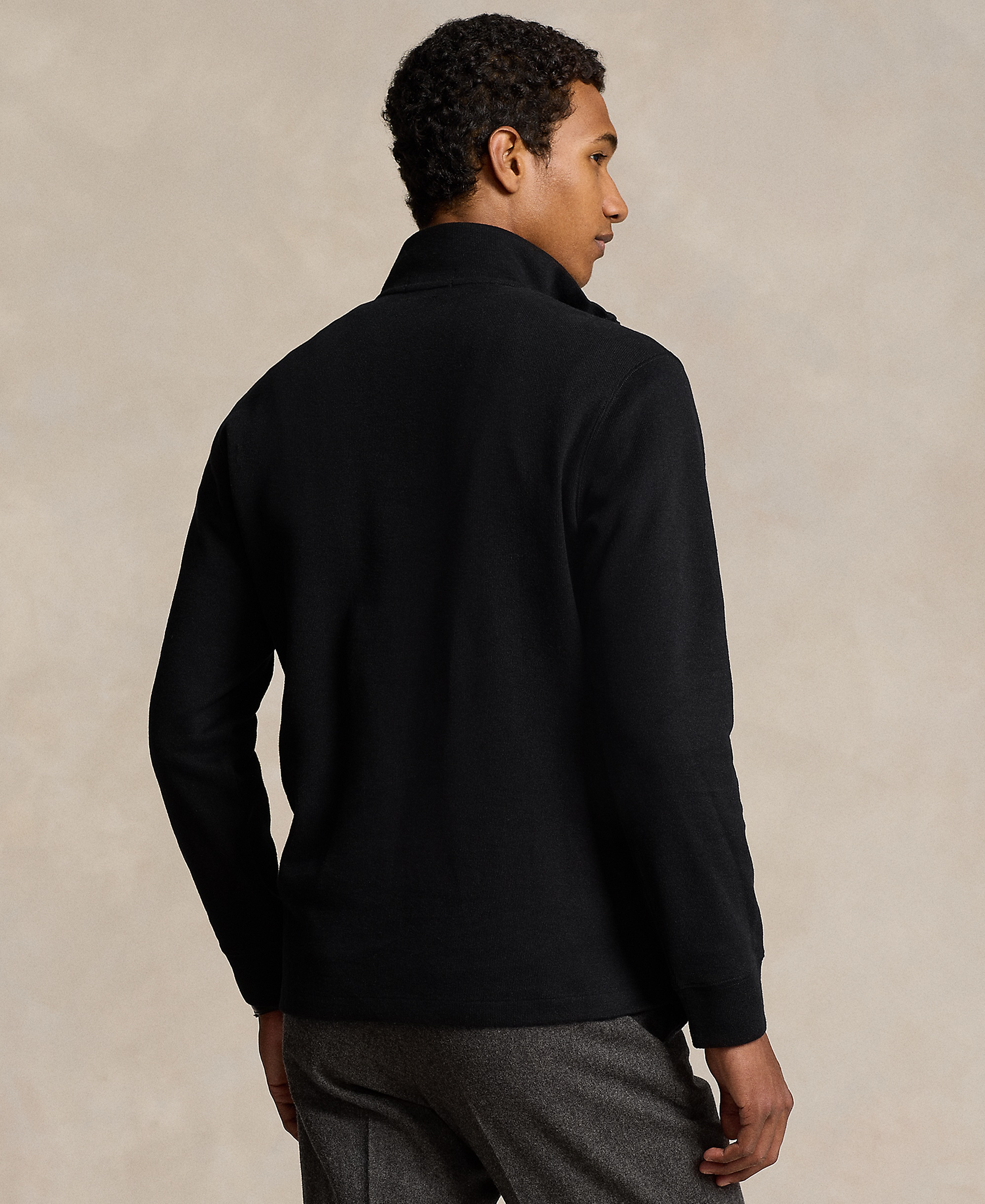 Polo Ralph Lauren Men's Estate-Rib Cotton Quarter-Zip Sweater - Polo Black