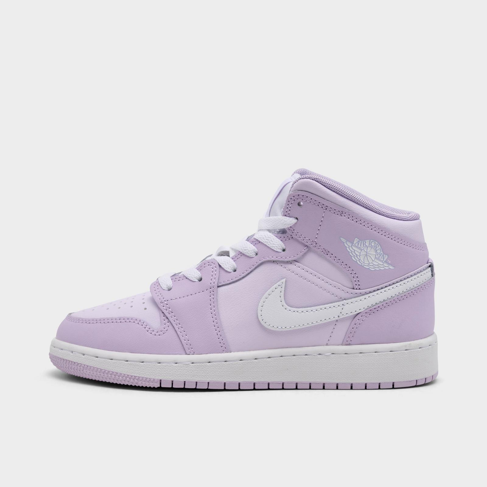 Big Kids' Air Jordan Retro 1 Mid Casual Shoes - Pink Foam/China Rose/White/Pink Foam - view 1