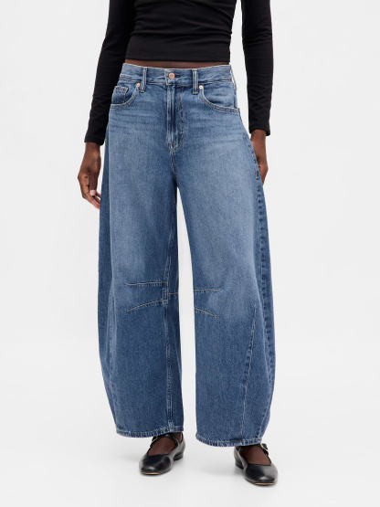 High Rise Horseshoe Jeans - Dark blue indigo