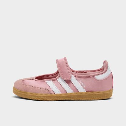 Girls' Little Kids' adidas Originals Samba Jane Casual Shoes - Wonder Mauve/Footwear White - Left shoe facing left. Outside of the shoe.