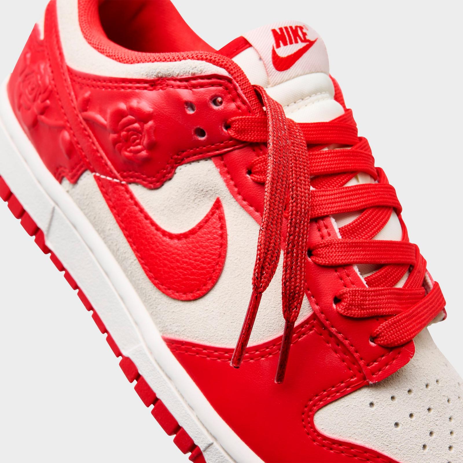 Women's Nike Dunk Low LE Casual Shoes - Coconut Milk/University Red/Pale Ivory