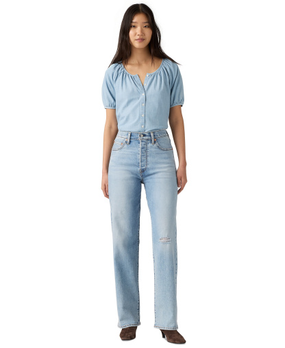 Levi's Women's Ribcage High-Rise Straight-Leg Jeans - Around Abo