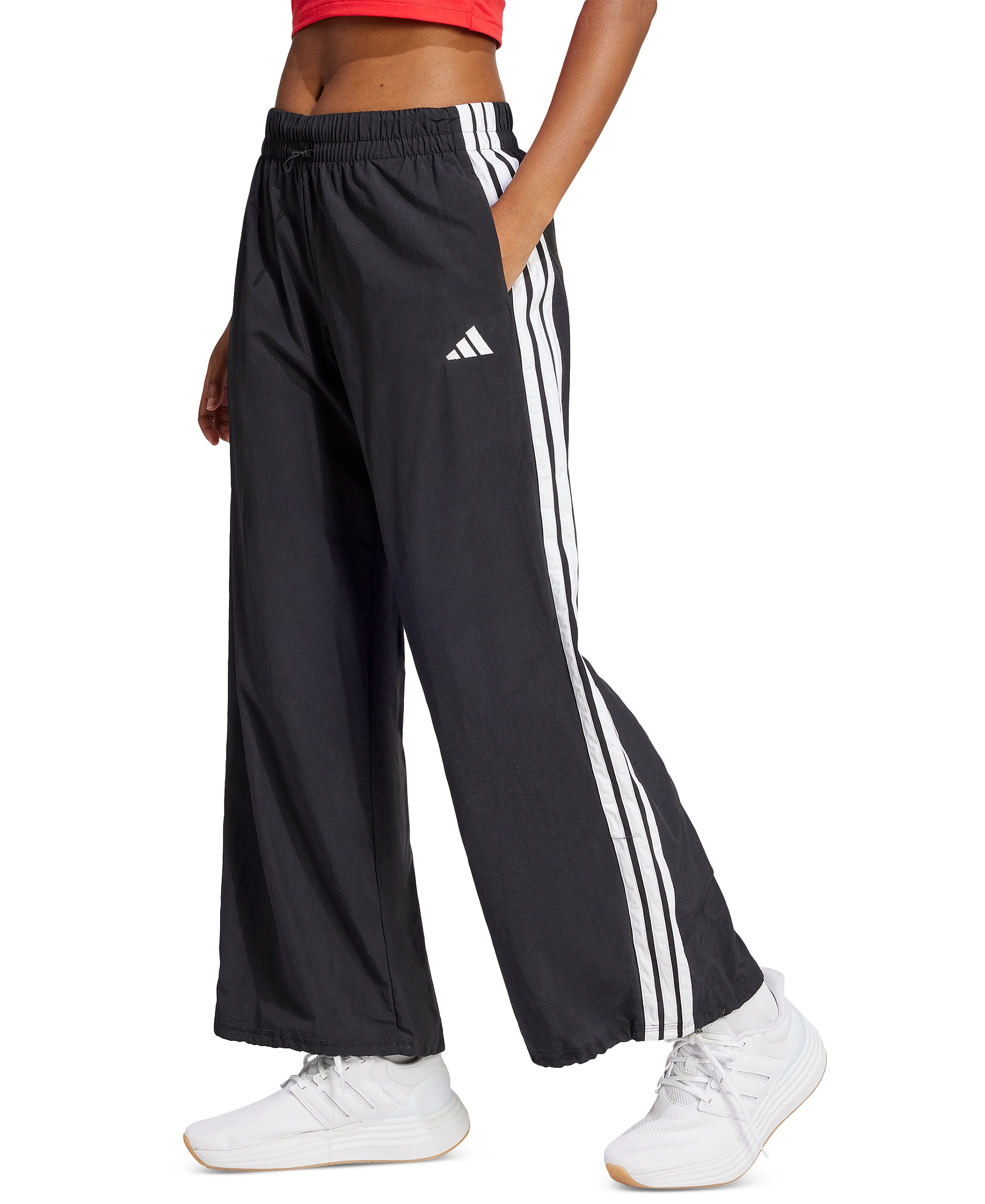 adidas Women's Three Stripe Parachute Pants - Black/White