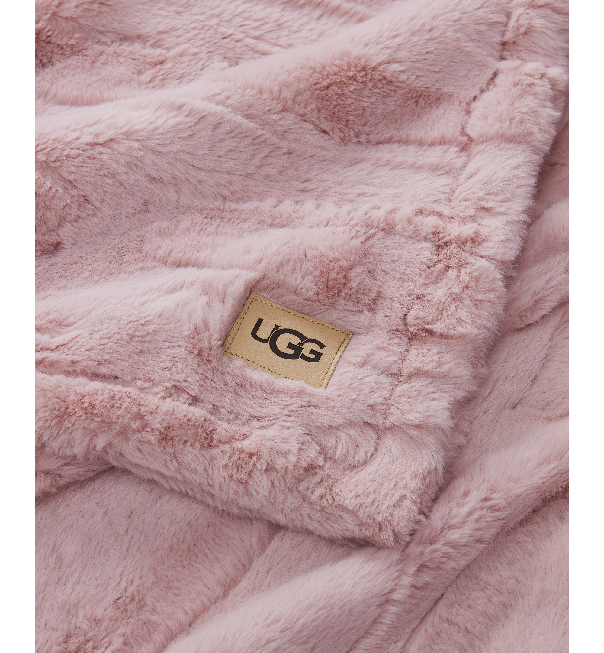 UGG® Valor Textured Faux Fur Throw, 50" x 70" - Lotus Blossom