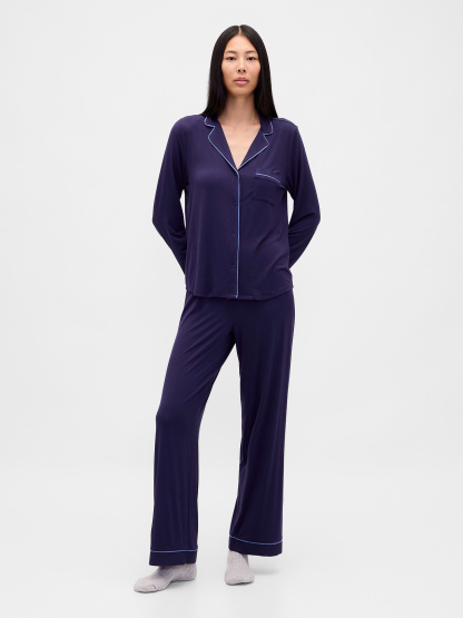 SoftMade Modal PJ Top - Navy blue night