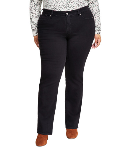 Levi's Trendy Plus Size Classic Straight Leg Jeans - Soft Black