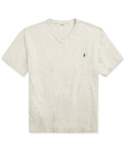 Polo Ralph Lauren Men's Big & Tall V-Neck T-Shirt - New Heather Gray