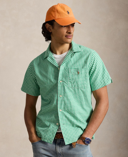 Polo Ralph Lauren Men's Classic-Fit Short-Sleeve Oxford Shirt - Summer Emerald/White