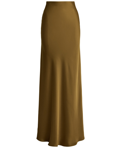Lauren Ralph Lauren Women's A-Line Charmeuse Maxi Skirt - Tobacco Bronze