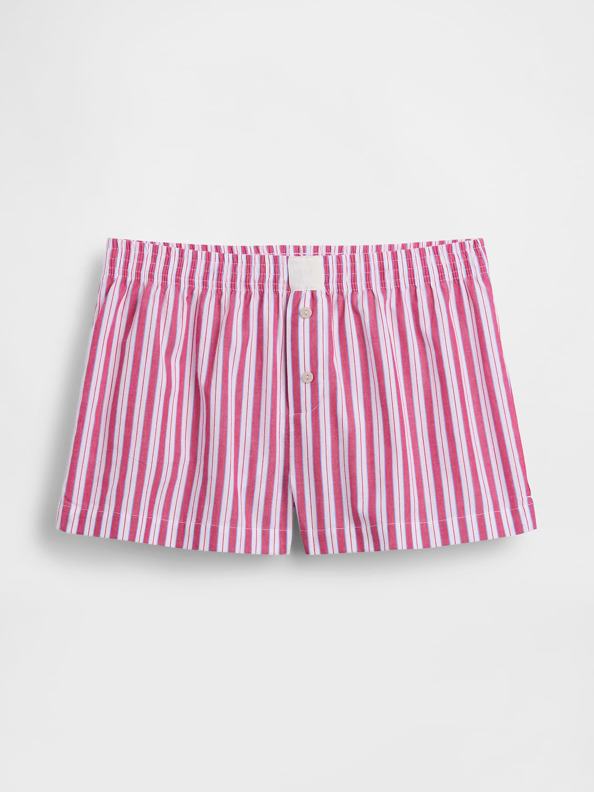 Poplin PJ Boxer Shorts - Red & blue stripe