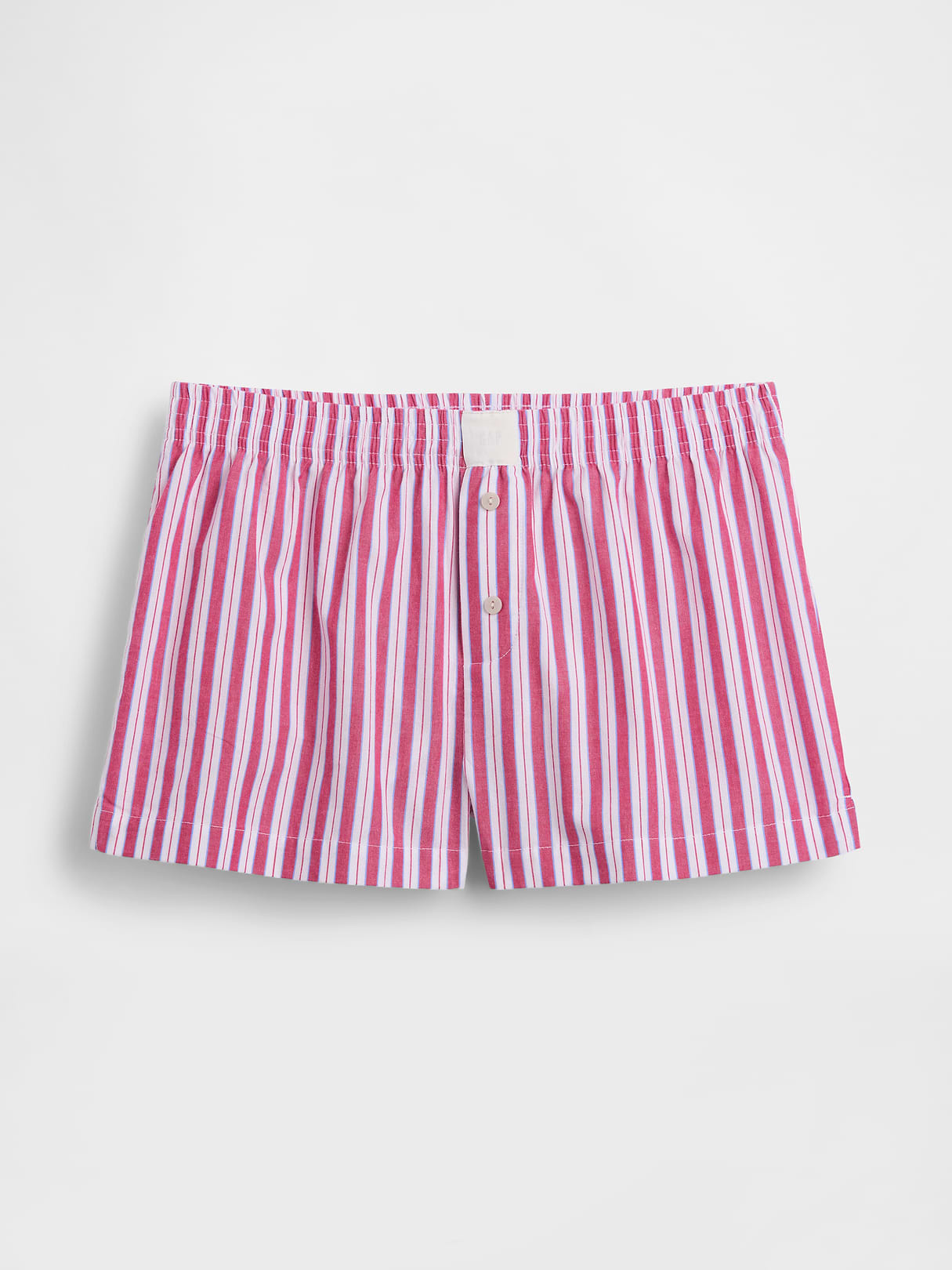 Poplin PJ Boxer Shorts - Red & blue stripe