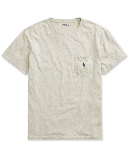 Polo Ralph Lauren Men's Big & Tall Crew-Neck Pocket T-Shirt - Gray Heather