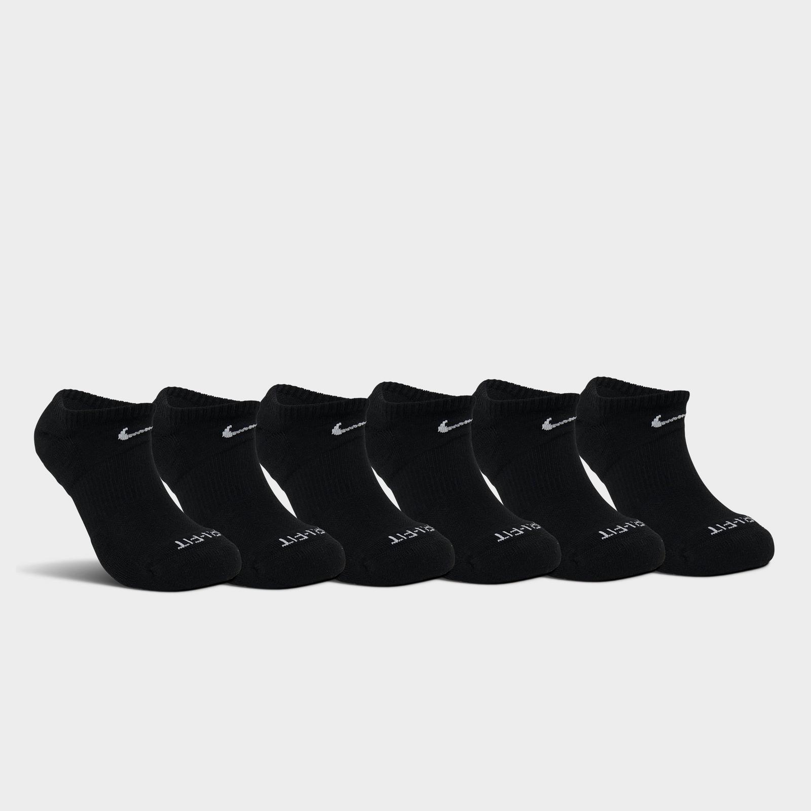 Nike Everyday Plus Cushioned No-Show Training Socks (6-Pack) - Black/White