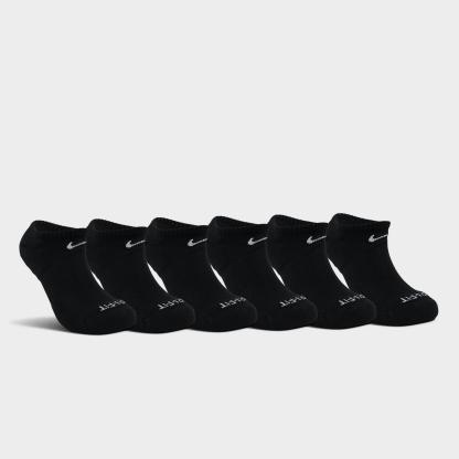 Nike Everyday Plus Cushioned No-Show Training Socks (6-Pack) - Black/White