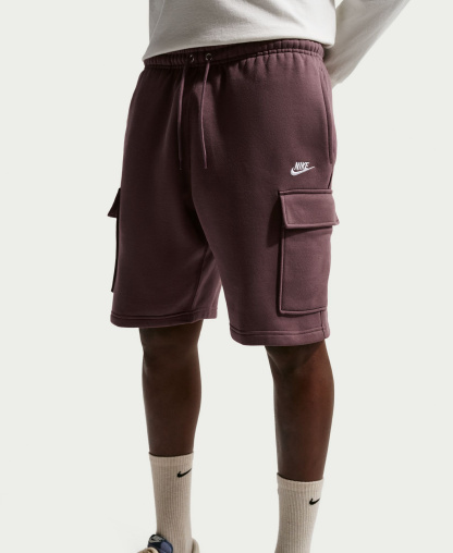 Nike Club Men's Fleece Cargo Shorts - Tattoo/White
