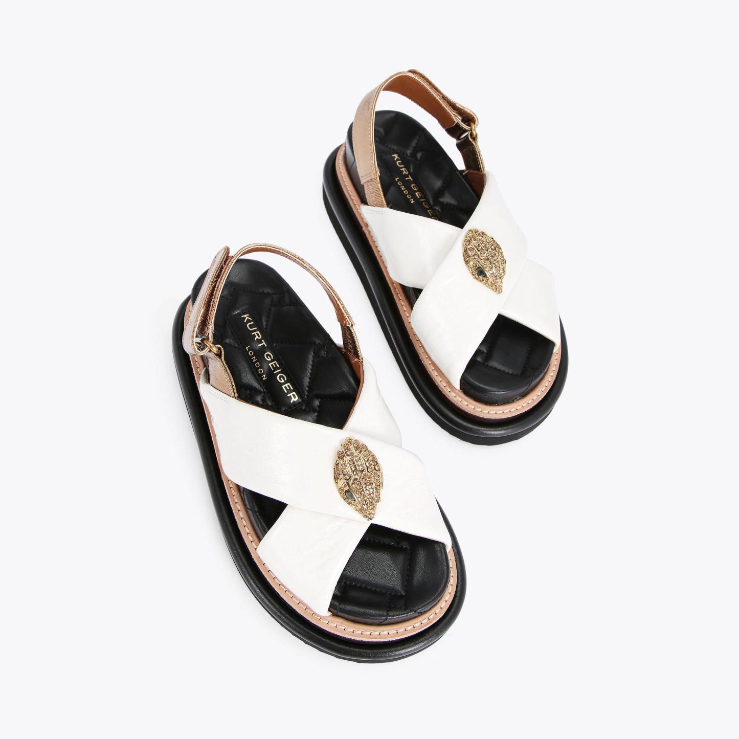 Kurt Geiger London Orson Cross Strap Sandal - White - view 3