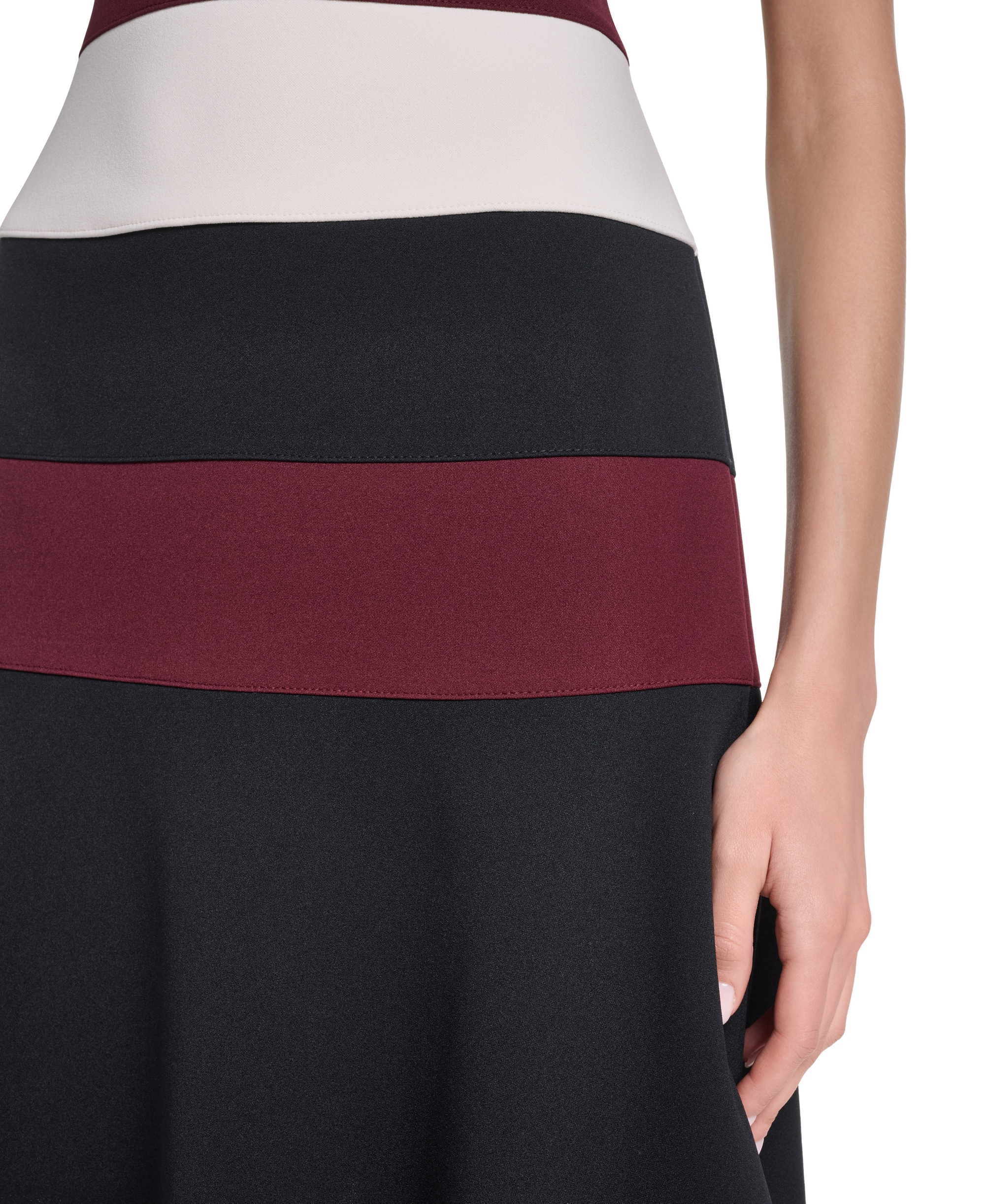 Tommy Hilfiger Women's Short-Sleeve Colorblock Sheath Dress - White cap/black/maroon