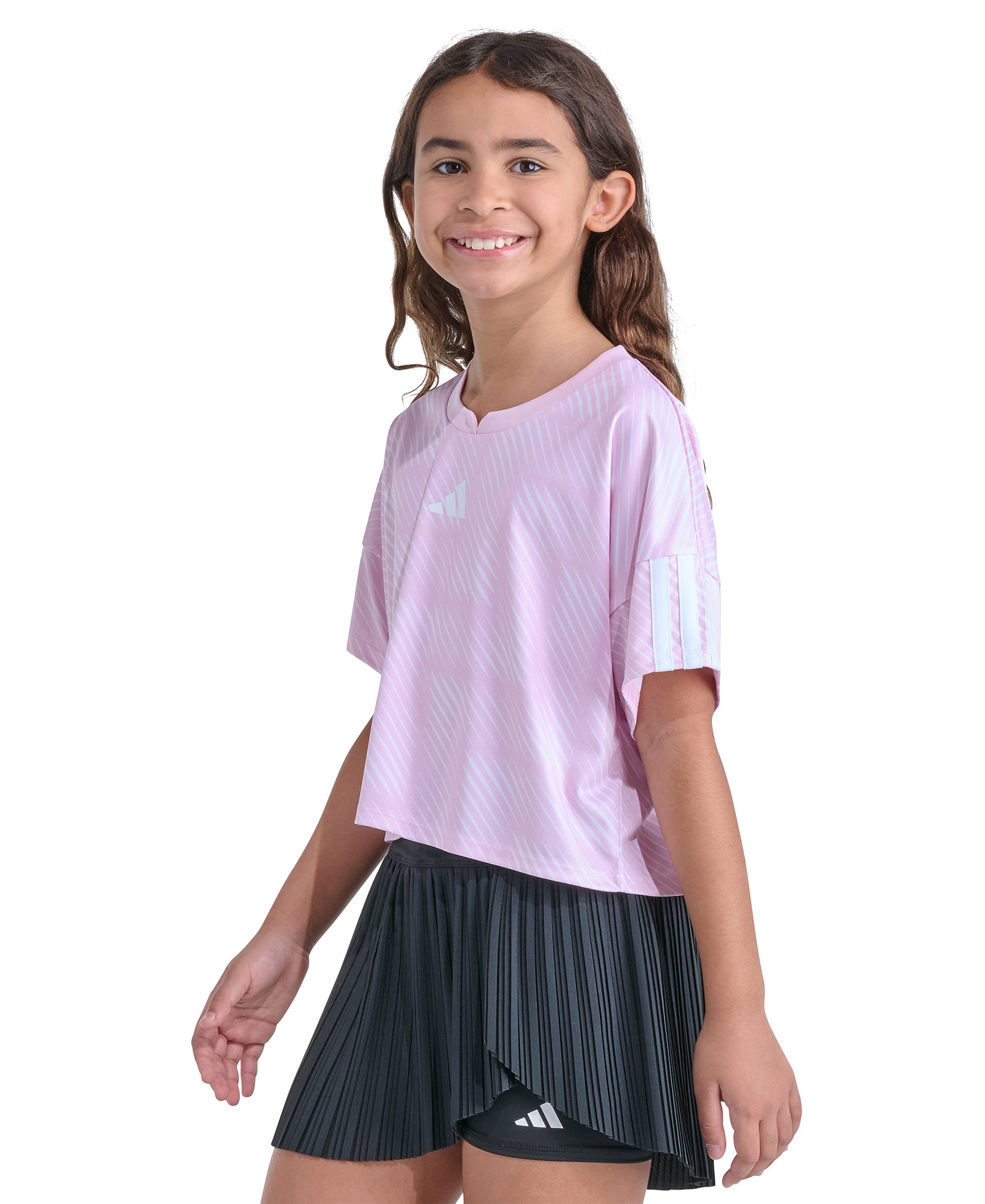 adidas Girls' 8-16 Short-Sleeve Printed World Cup Soccer Top - Medium Pink