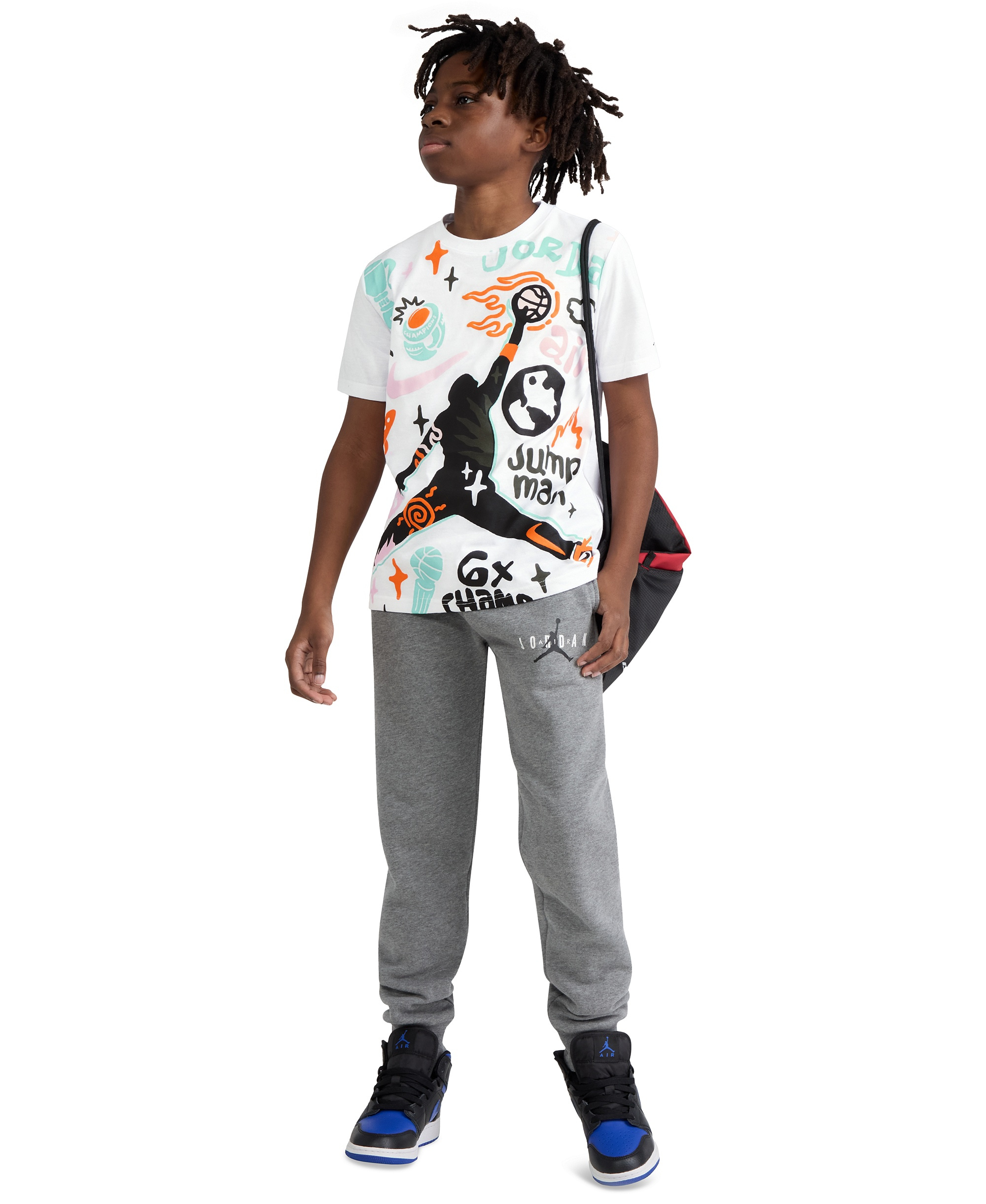 Boys' 8-20 Air Jordan World Tour Short-Sleeve T-Shirt - White
