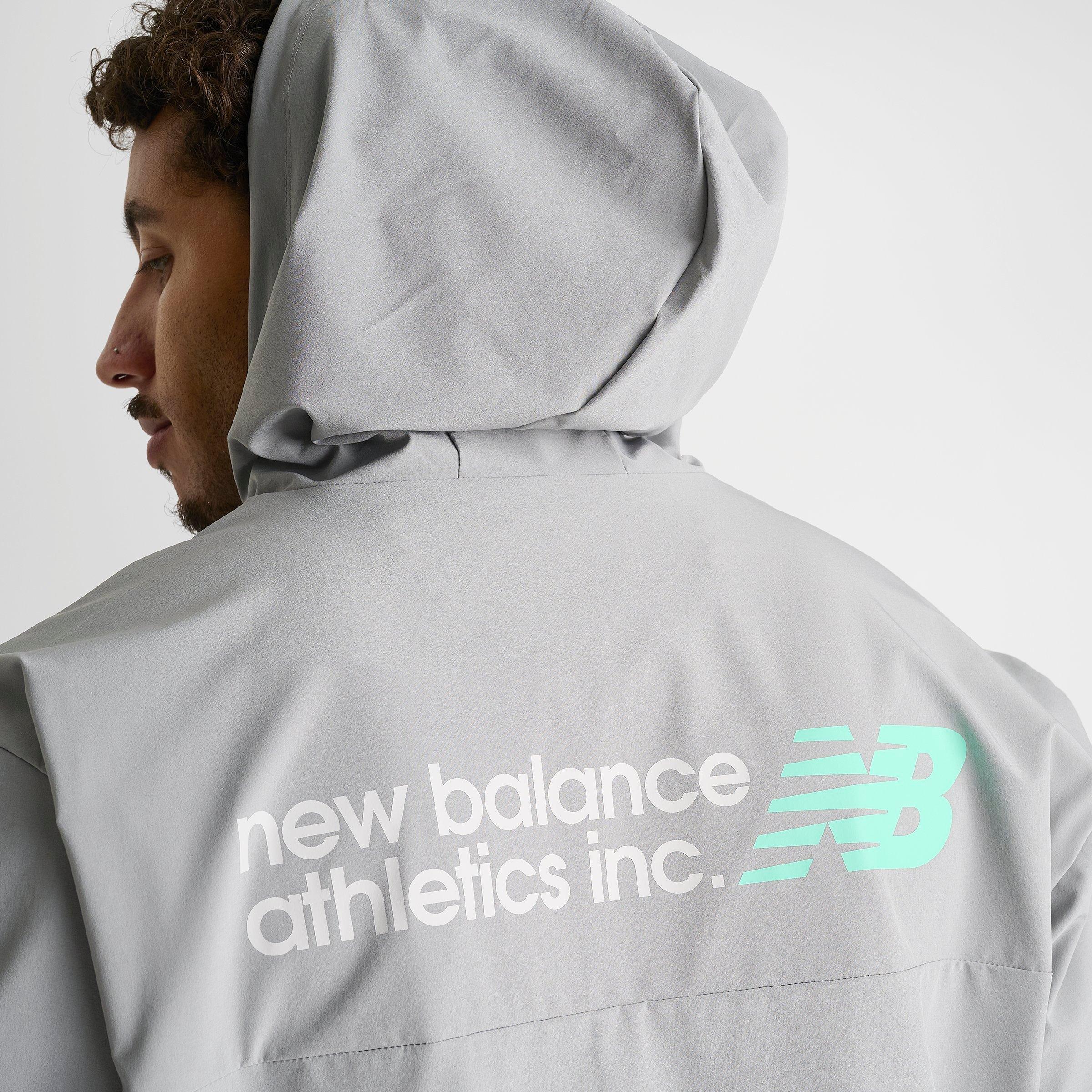 Men's New Balance Performance Full-Zip Woven Jacket - Grey Matter/Mint - view 6