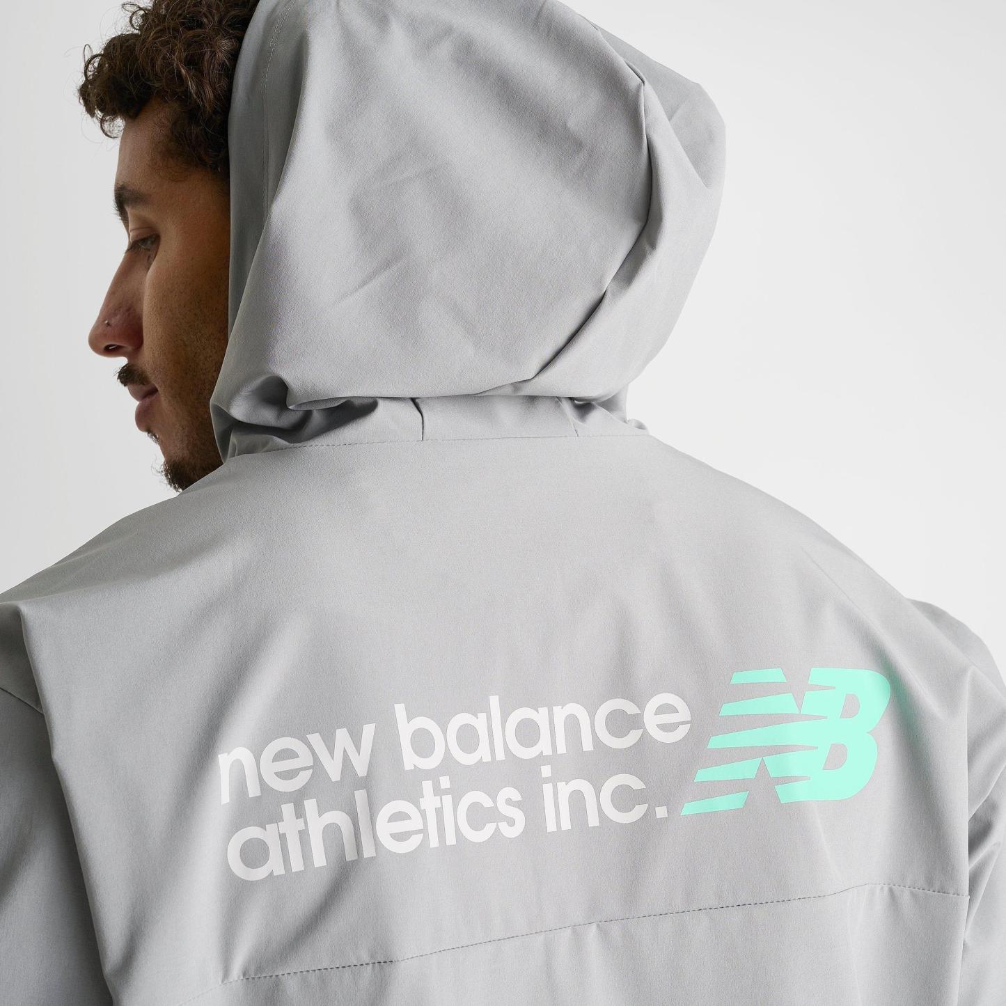 Men's New Balance Performance Full-Zip Woven Jacket - Grey Matter/Mint - view 6