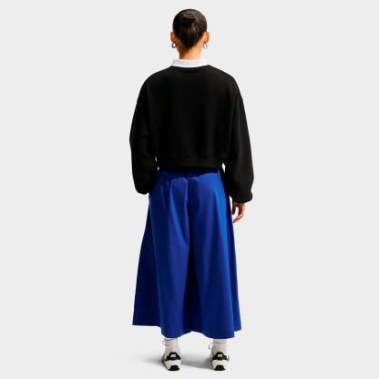 Women's Nithtke Studio Fleece Medium Weight Oversized Cropped Crewneck Sweatshirt - Total Black/Sail