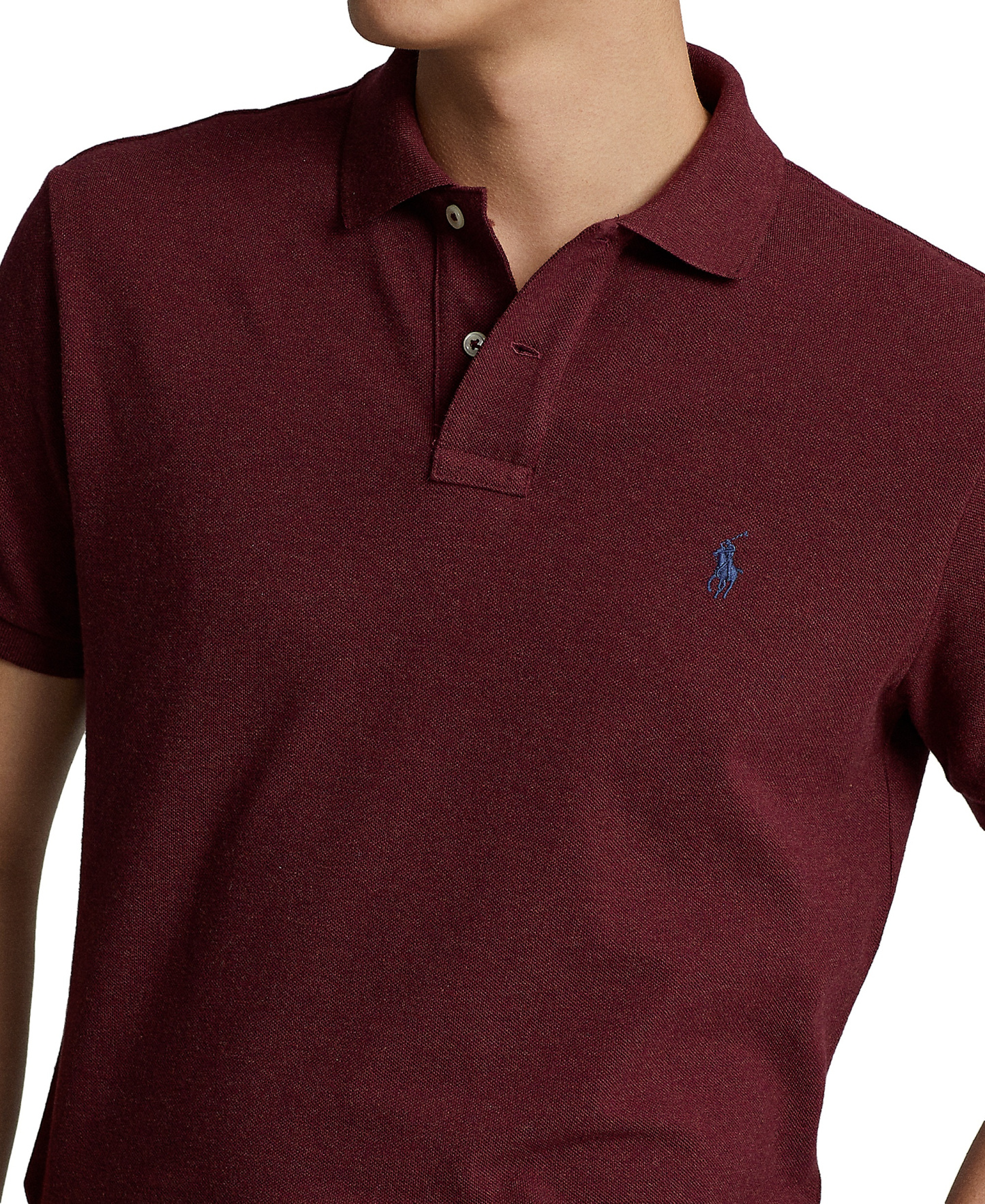 Polo Ralph Lauren Men's Custom Slim-Fit Mesh Polo Shirt - Spring Wine Heather