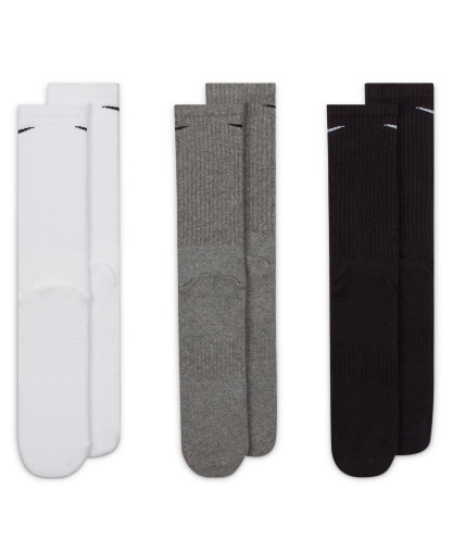 Nike Unisex Everyday Crew Socks, 3-Pack - White/Gray/Black