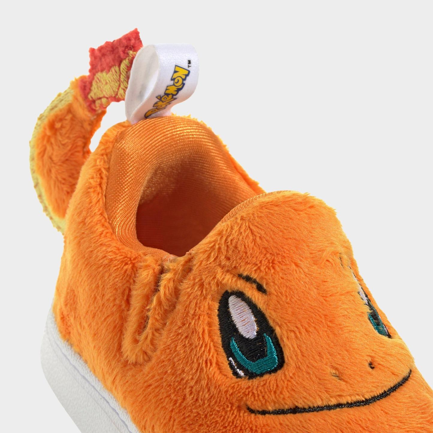 Kids' Toddler adidas x Pokemon Superstar Quickon Casual Shoes - Orange/Cloud White/Equipment Green - Detail shot