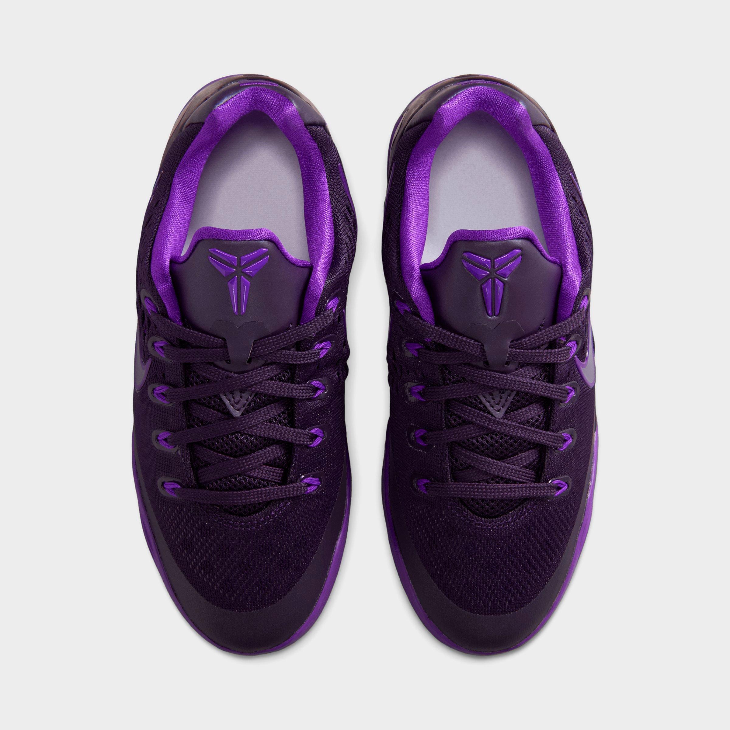 Big Kids' Kobe 9 Low EM Basketball Shoes - Purple Dynasty/Sanded Purple/Fierce Purple - Top view