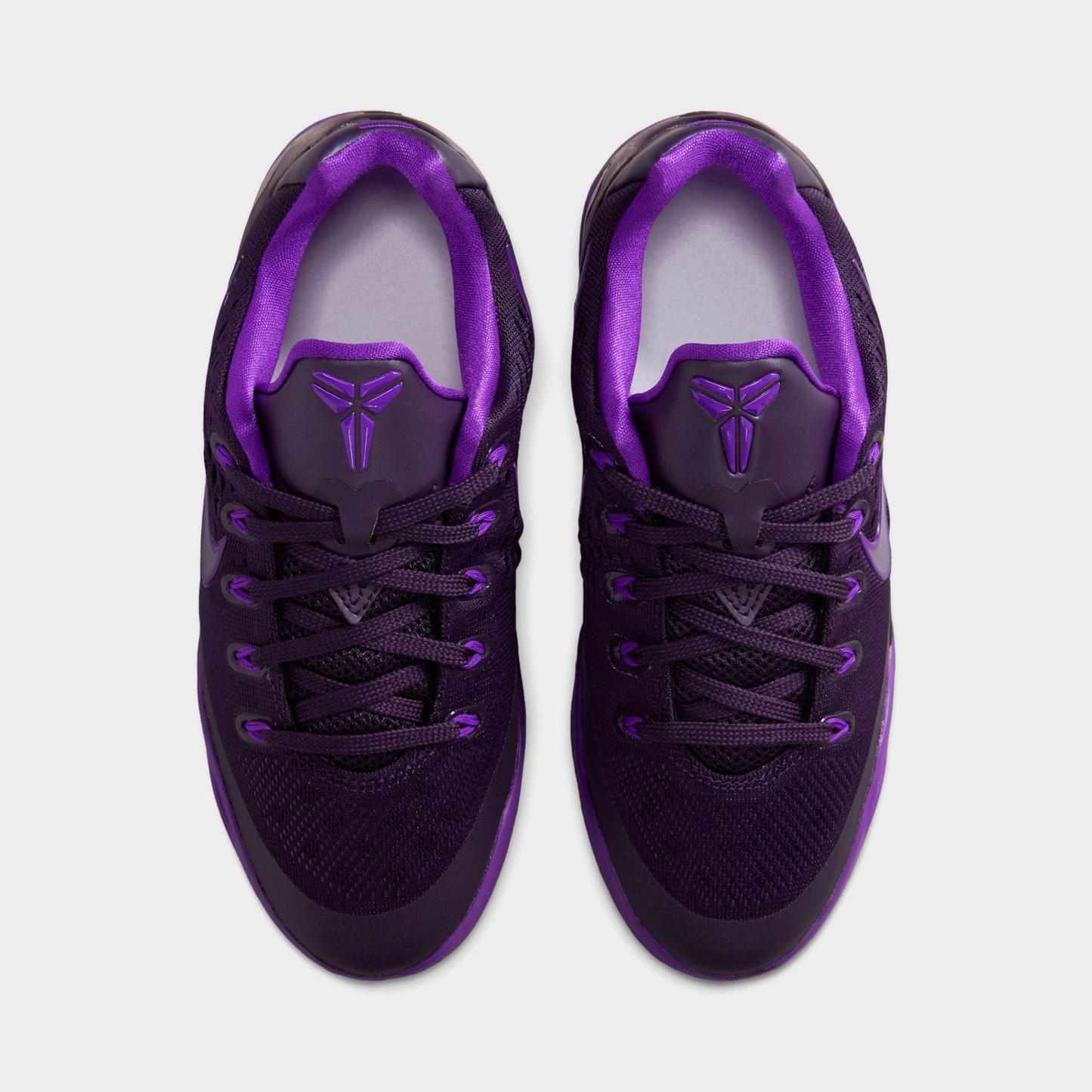 Big Kids' Kobe 9 Low EM Basketball Shoes - Purple Dynasty/Sanded Purple/Fierce Purple - Top view